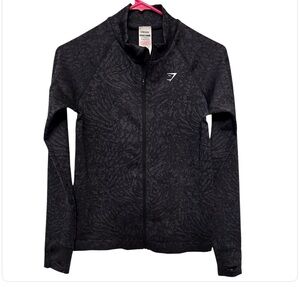 EUC Gymshark Women's Textured Black Bomber Jacket